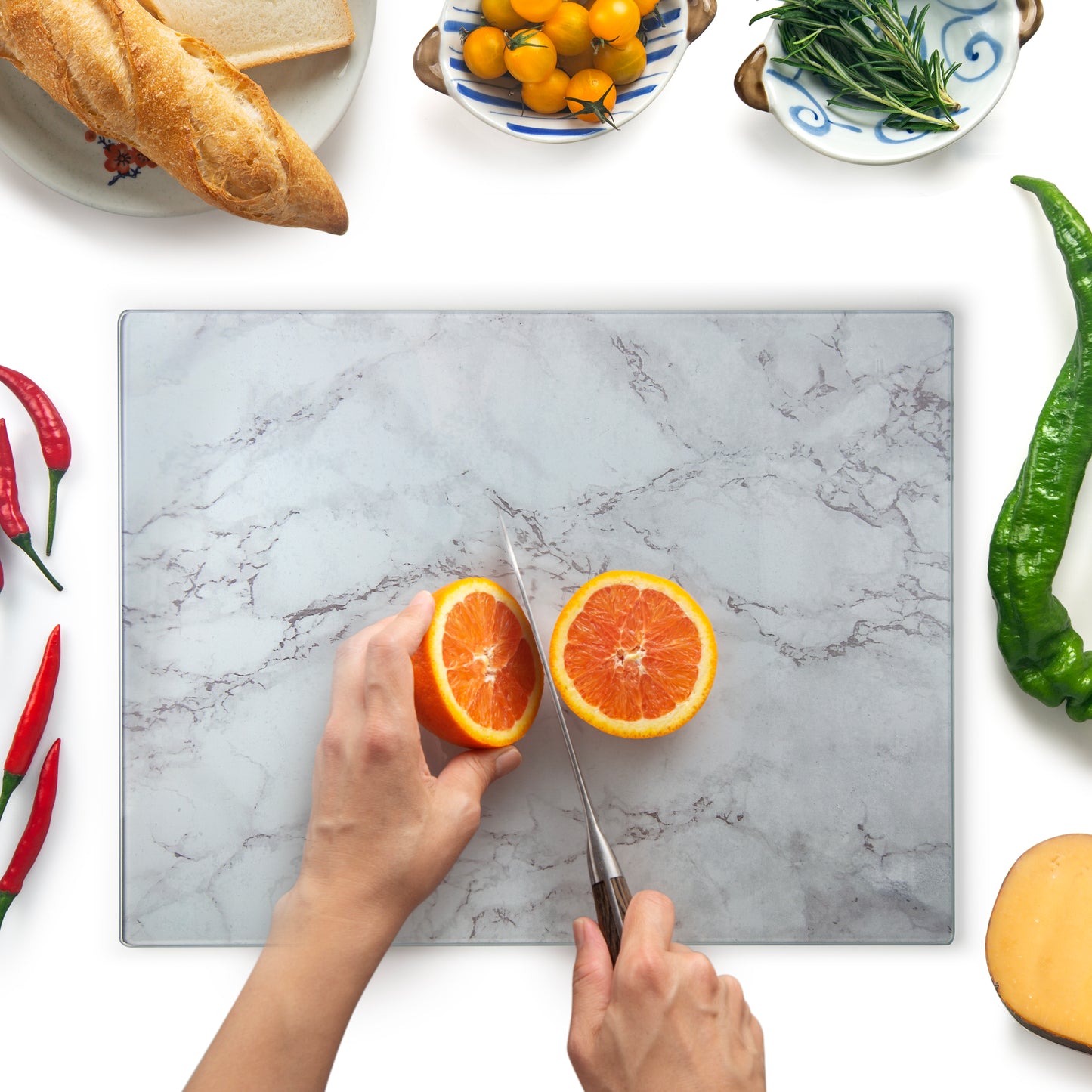 Original Kitchenville™ Glass Chopping / Cutting Board 50x40cm