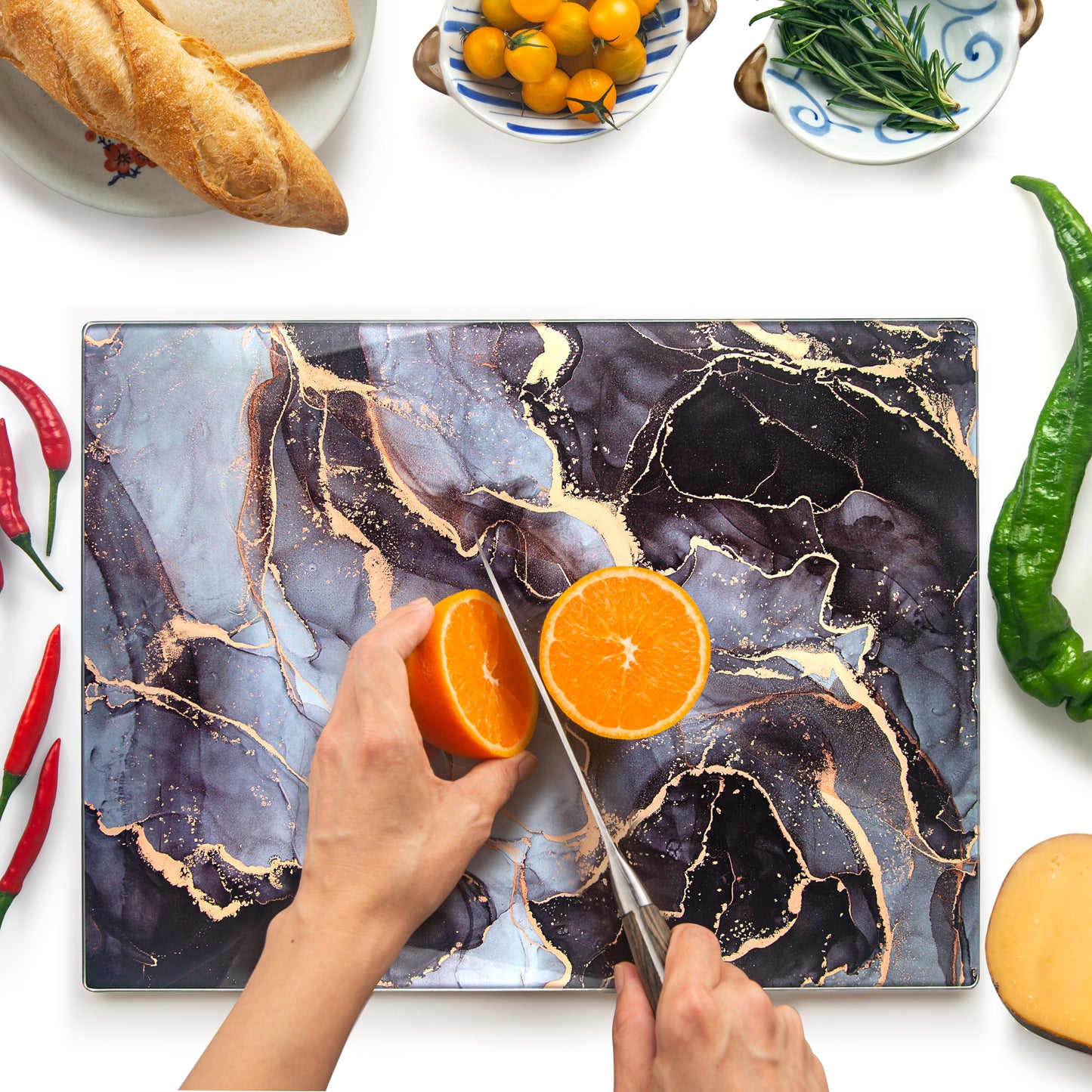 Original Kitchenville™ Glass Chopping / Cutting Board 50x40cm
