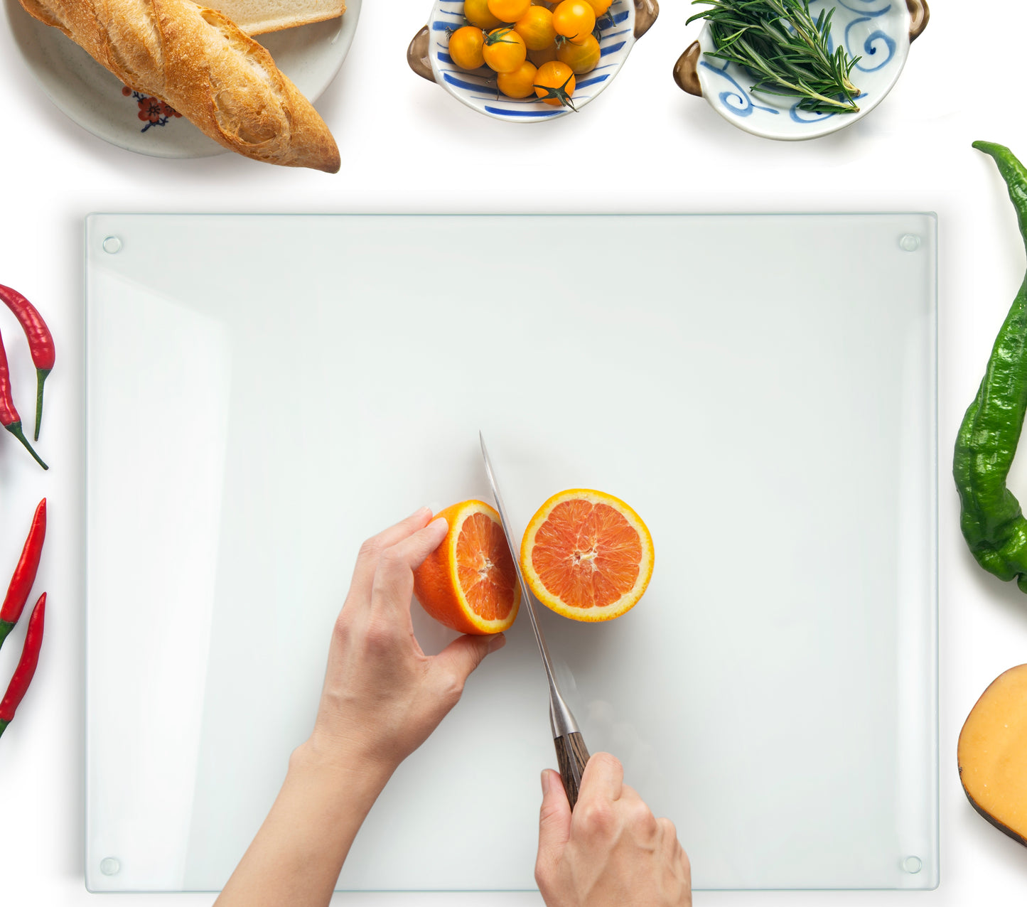 Original Kitchenville™ Glass Chopping / Cutting Board 50x40cm