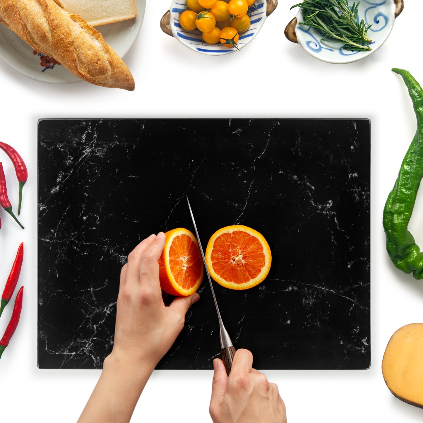 Original Kitchenville™ Glass Chopping / Cutting Board 50x40cm