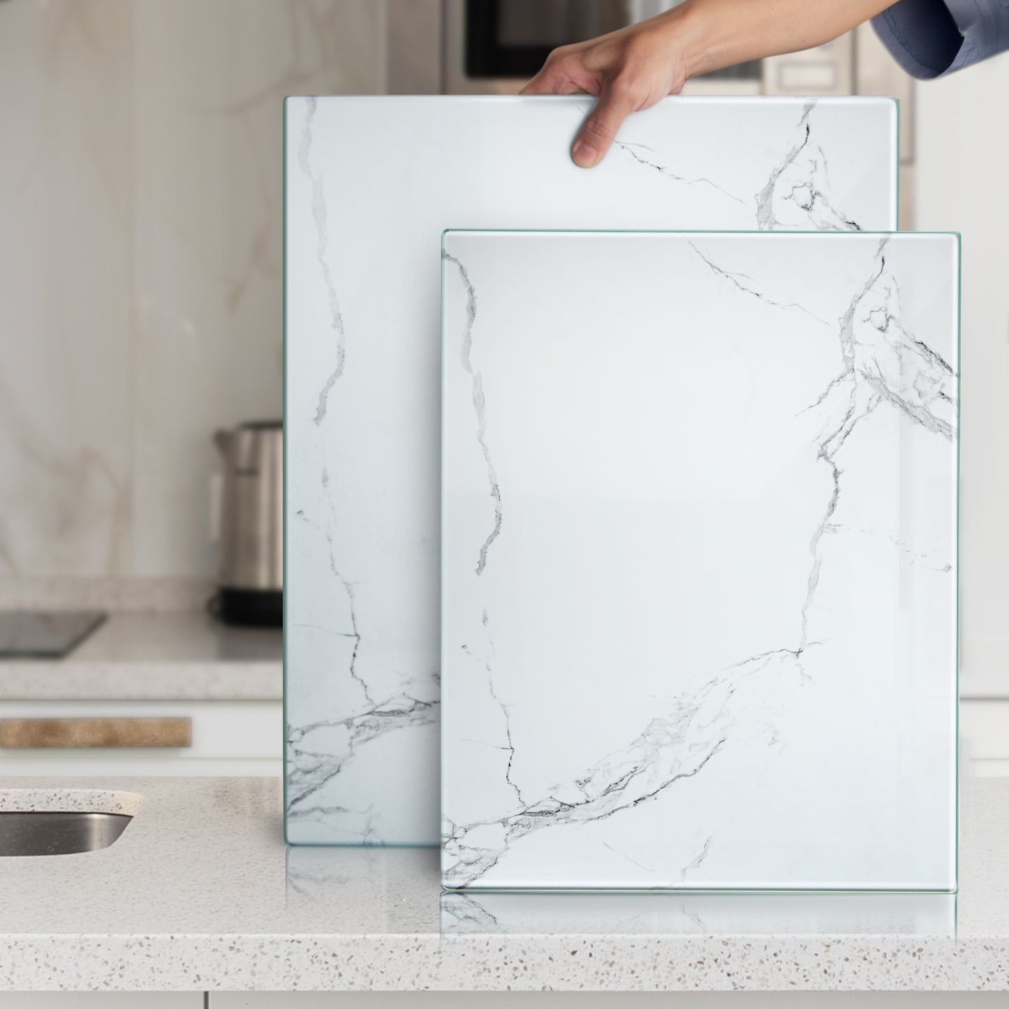 Original Kitchenville™ Glass Chopping / Cutting Board 50x40cm