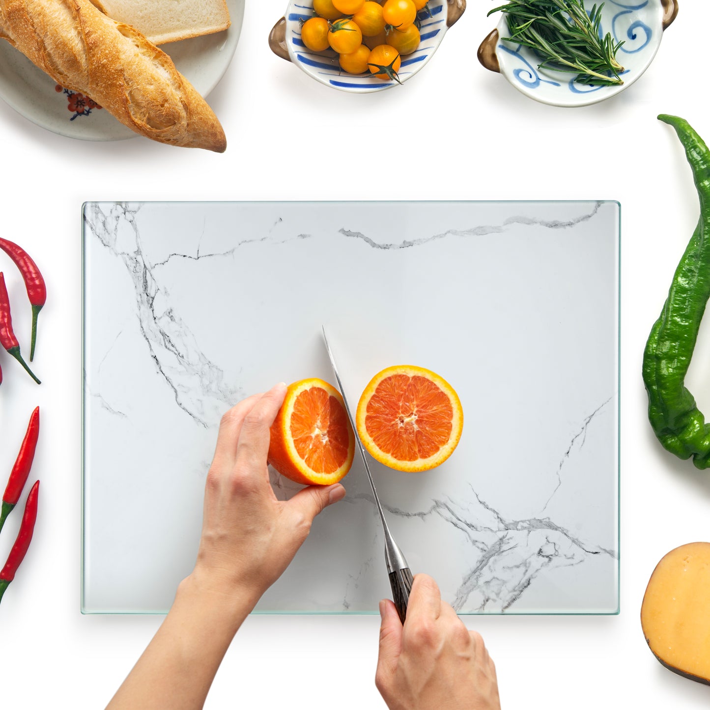Original Kitchenville™ Glass Chopping / Cutting Board 50x40cm