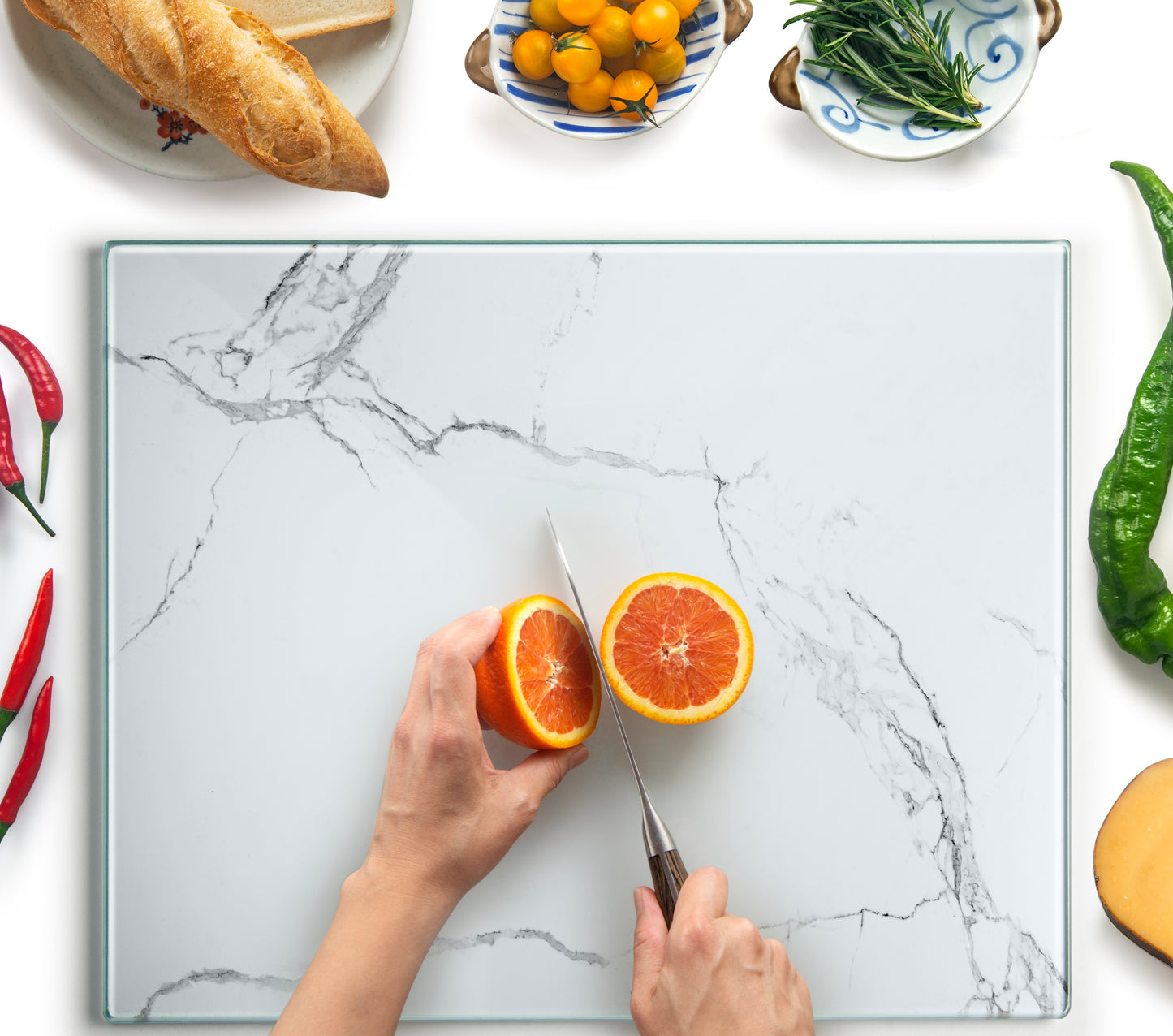 Original Kitchenville™ Glass Chopping / Cutting Board 50x40cm