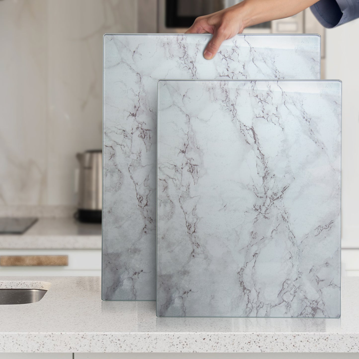 Original Kitchenville™ Glass Chopping / Cutting Board 50x40cm