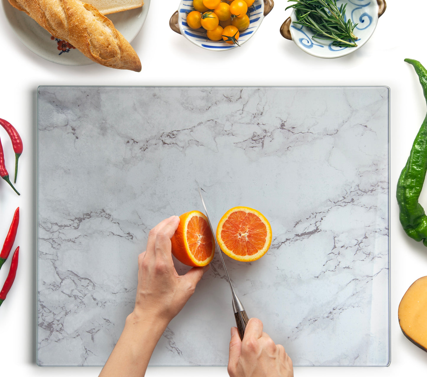 Original Kitchenville™ Glass Chopping / Cutting Board 50x40cm