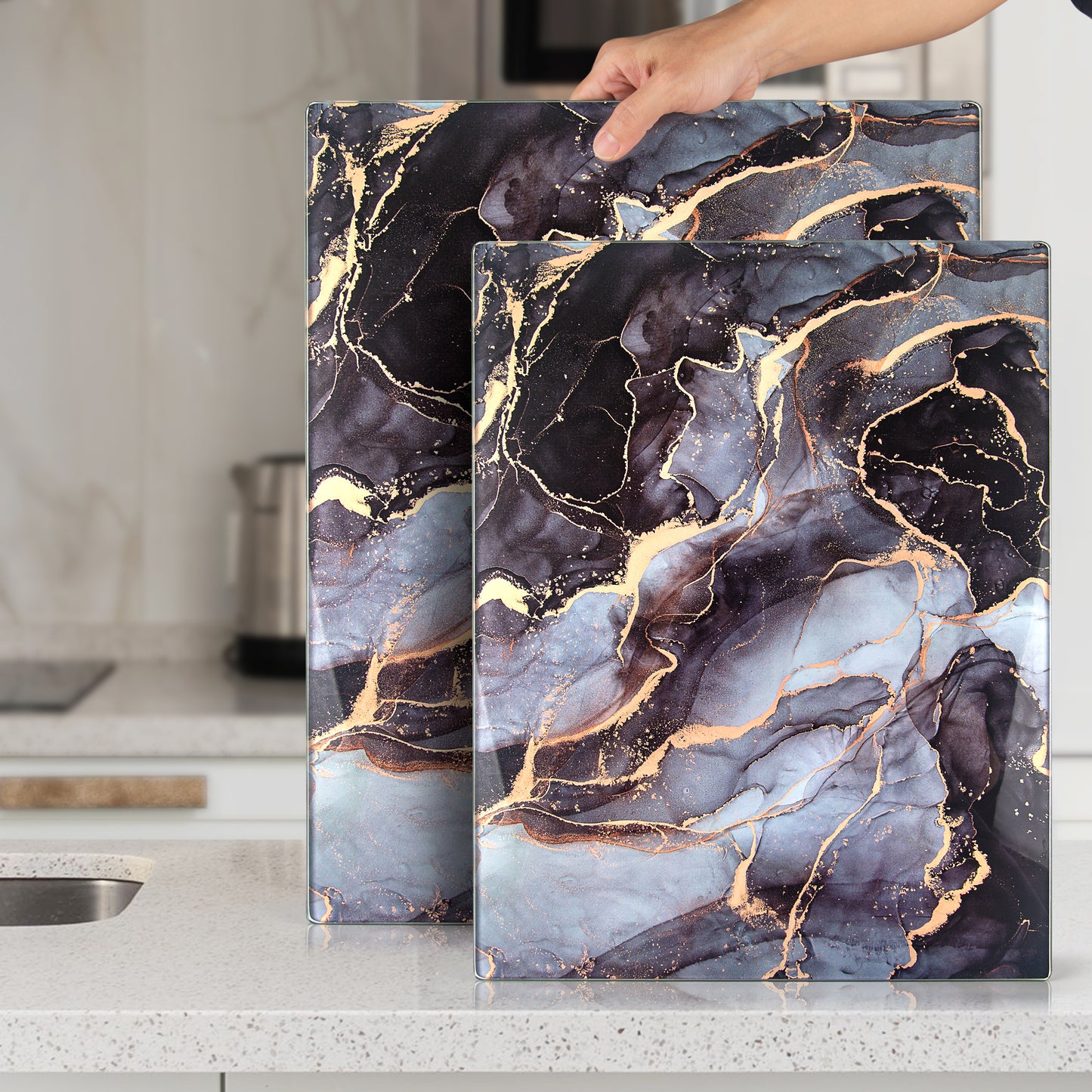 Original Kitchenville™ Glass Chopping / Cutting Board 50x40cm