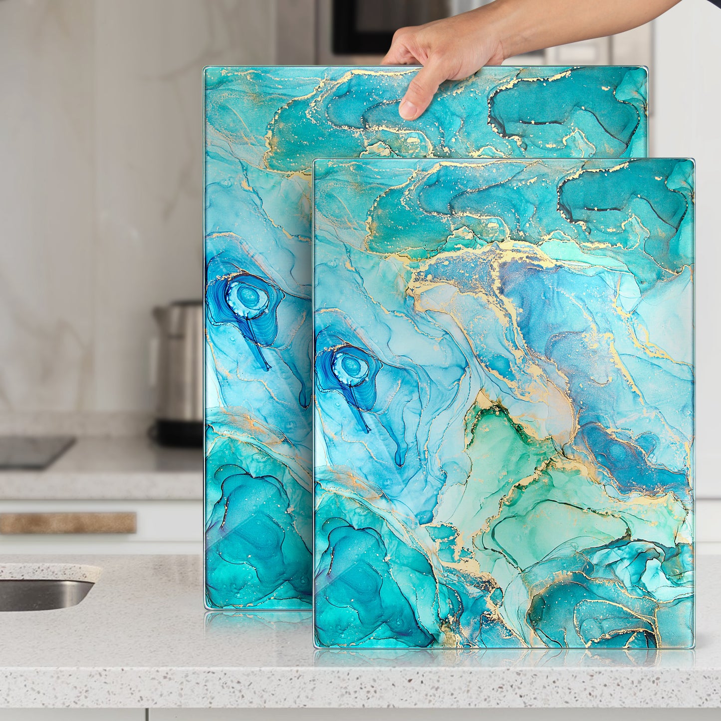 Original Kitchenville™ Glass Chopping / Cutting Board 50x40cm