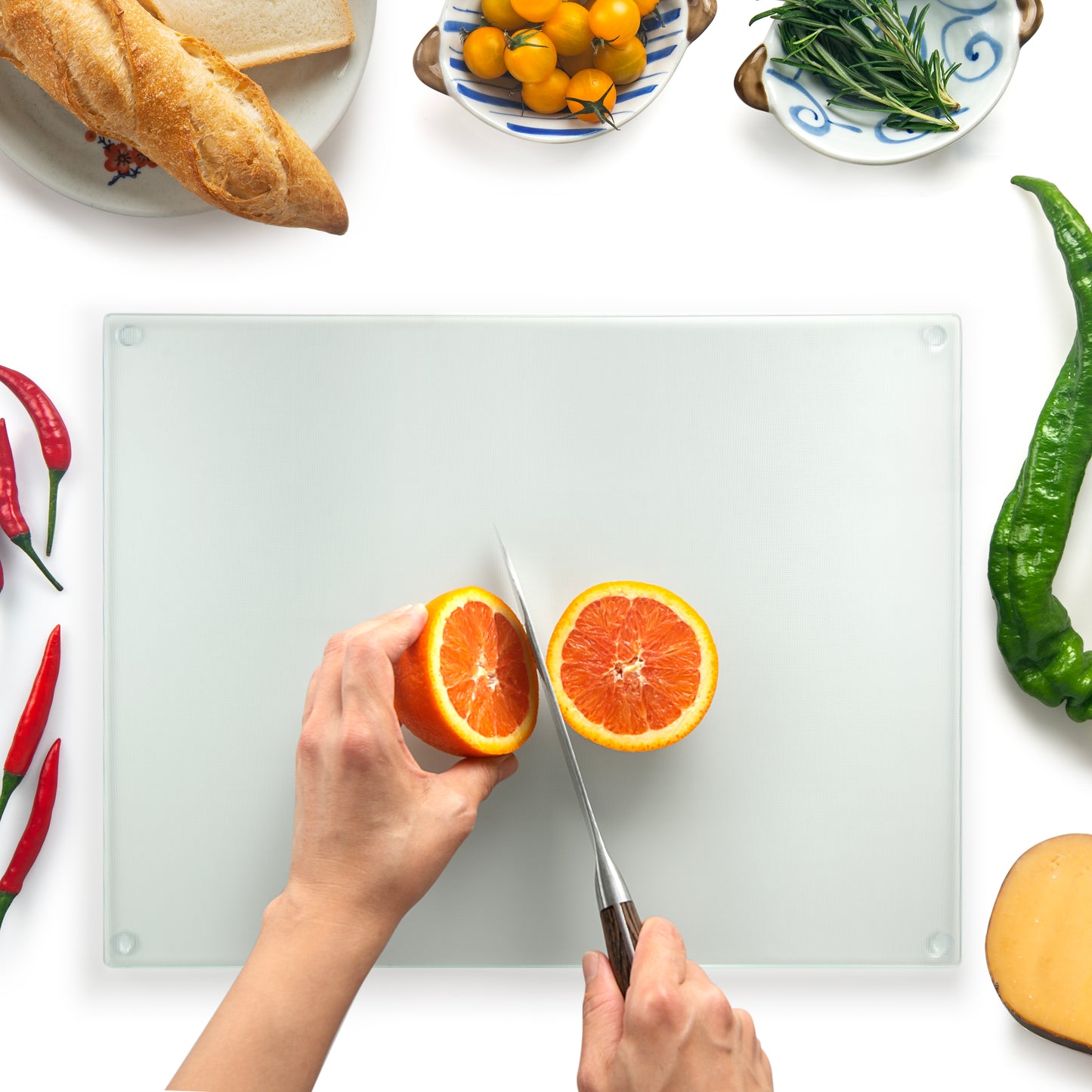 Original Kitchenville™ Glass Chopping / Cutting Board 50x40cm