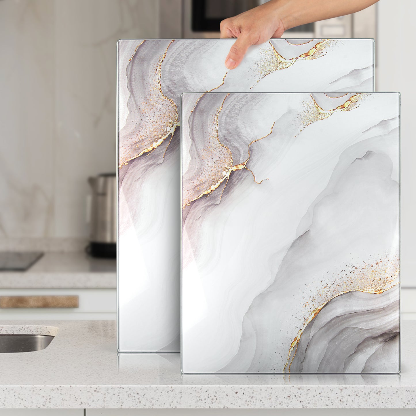 Original Kitchenville™ Glass Chopping / Cutting Board 50x40cm