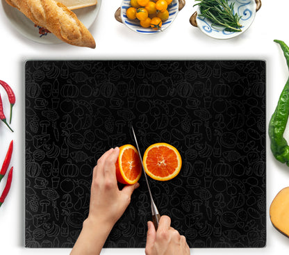 Original Kitchenville™ Glass Chopping / Cutting Board Bundle (50x40cm + 40x30cm)